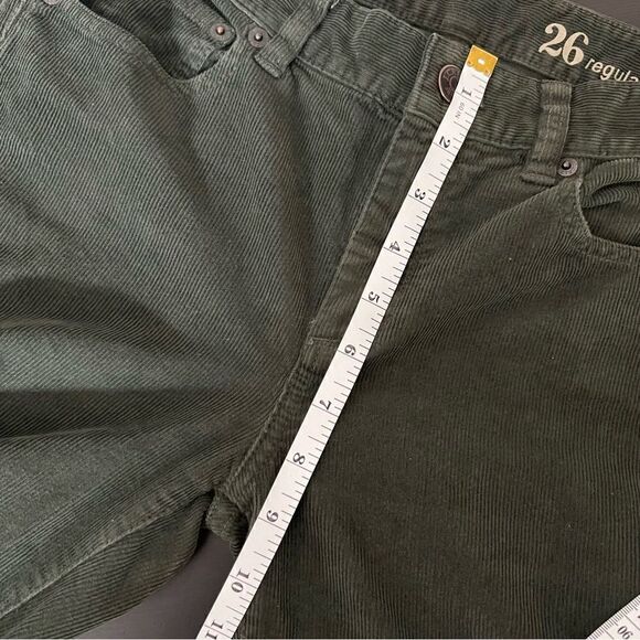 J. Crew Pants Womens 26 Regular Green Midrise Toothpick Corduroy Skinny Stretch - Picture 13 of 15